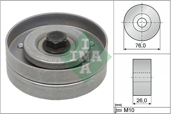 INA 532 0402 30 Deflection / guide pulley, v-ribbed belt OPEL MERIVA 2006 in original quality