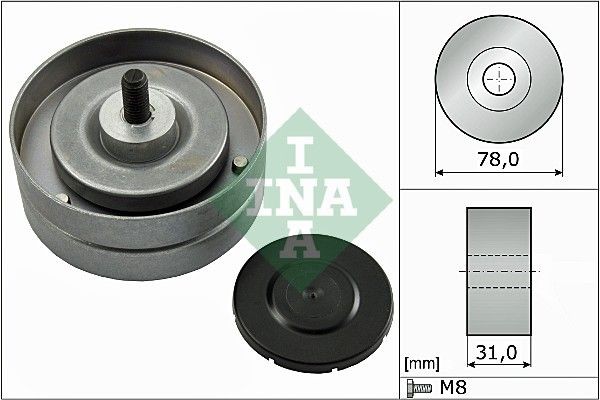 Great value for money - INA Deflection / Guide Pulley, v-ribbed belt 532 0463 10