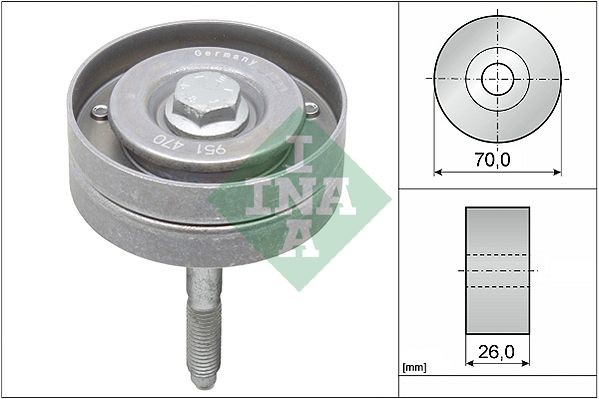 INA 532 0596 10 Deflection / guide pulley, v-ribbed belt VW BEETLE 2011 price
