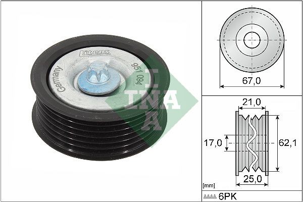 INA Deflection / Guide Pulley, v-ribbed belt 532 0629 10 Mercedes-Benz E-Class 2012