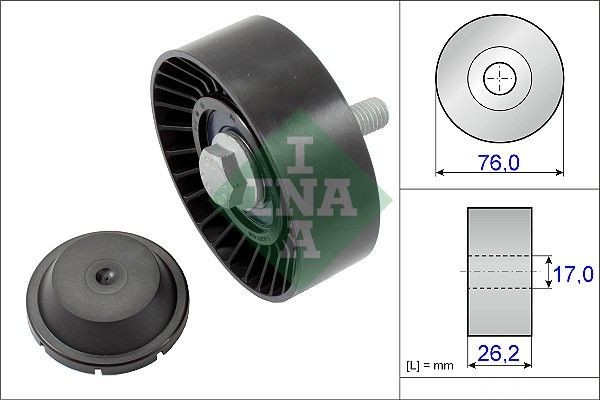 Original INA Deflection / guide pulley, v-ribbed belt 532 0632 10 for VW GOLF
