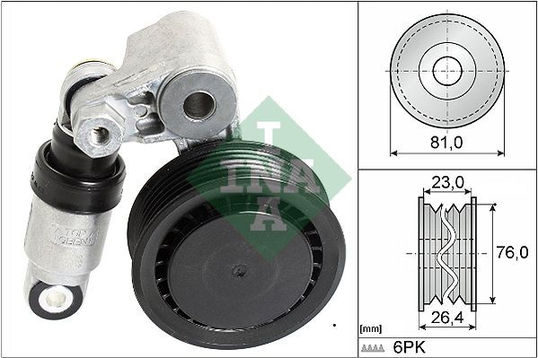 Fan belt tensioner INA 81 mm x 26,4 mm - 534 0011 10
