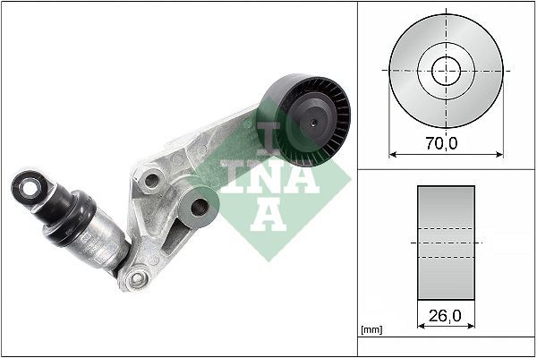 INA 534 0016 10 Tensioner Lever, v-ribbed belt 70 mm x 26 mm