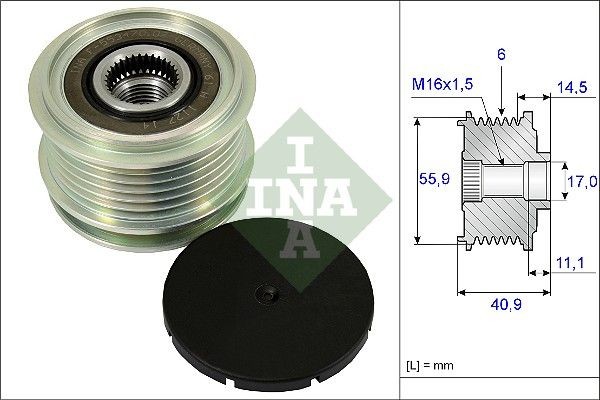INA 535001210 Alternator Freewheel Clutch Requires special tools for mounting
