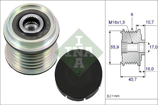 INA 535 0028 10 Alternator Freewheel Clutch Requires special tools for mounting