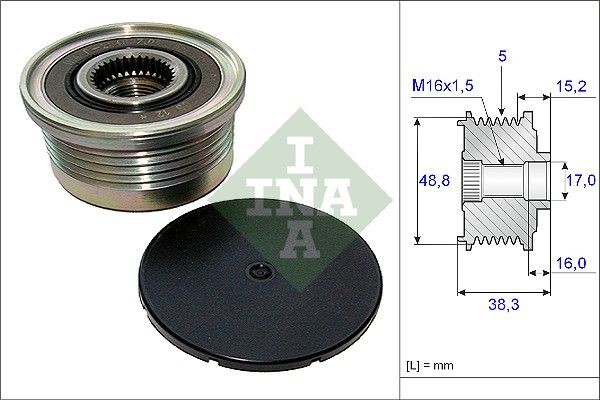 INA 535 0048 10 Alternator Freewheel Clutch Requires special tools for mounting