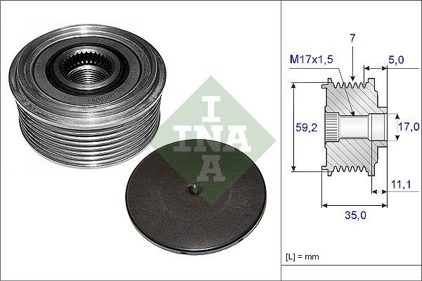 INA Width: 35mm, Requires special tools for mounting Alternator Freewheel Clutch 535 0087 10 buy