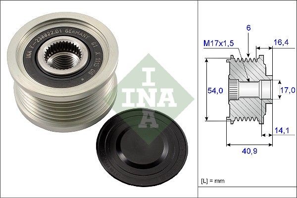 INA 535 0112 10 Alternator Freewheel Clutch Requires special tools for mounting