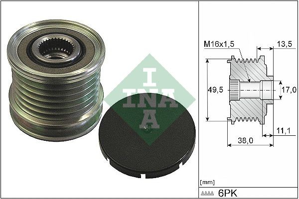 INA 535 0166 10 MINI Alternator freewheel pulley