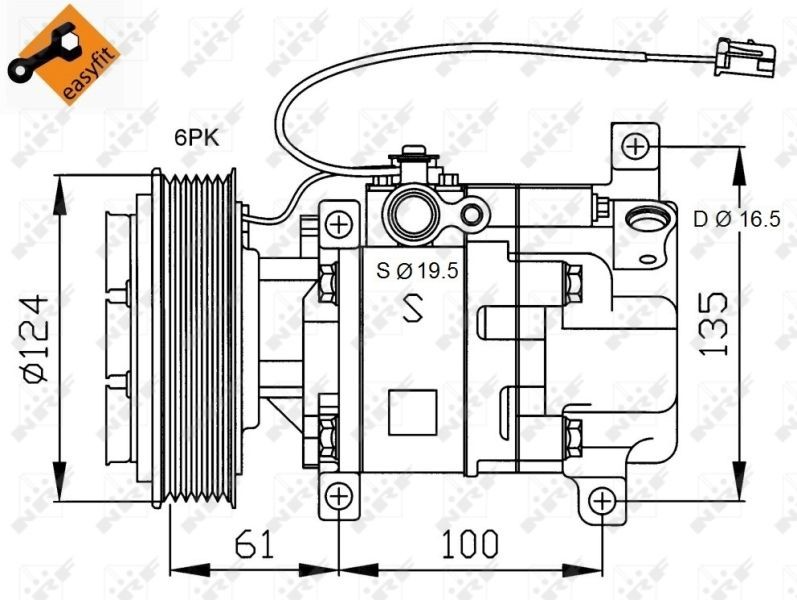 Mazda Air conditioning compressor NRF 32233 at a good price