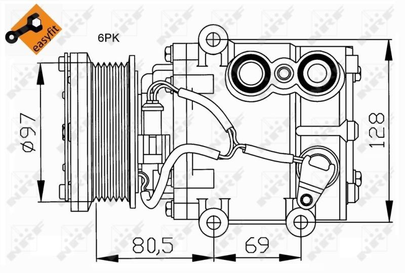 NRF EASY FIT 32401 Air conditioning compressor 1883480