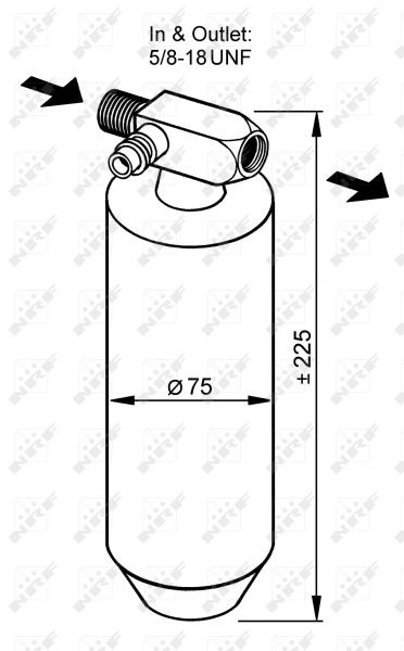 NRF Steel, with seal ring Ø: 75mm, Height: 225mm Receiver drier 33079 buy