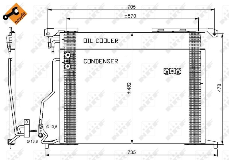 Great value for money - NRF Air conditioning condenser 35578