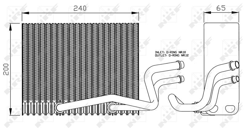 NRF 36098 Evaporator, air conditioning with gaskets/seals