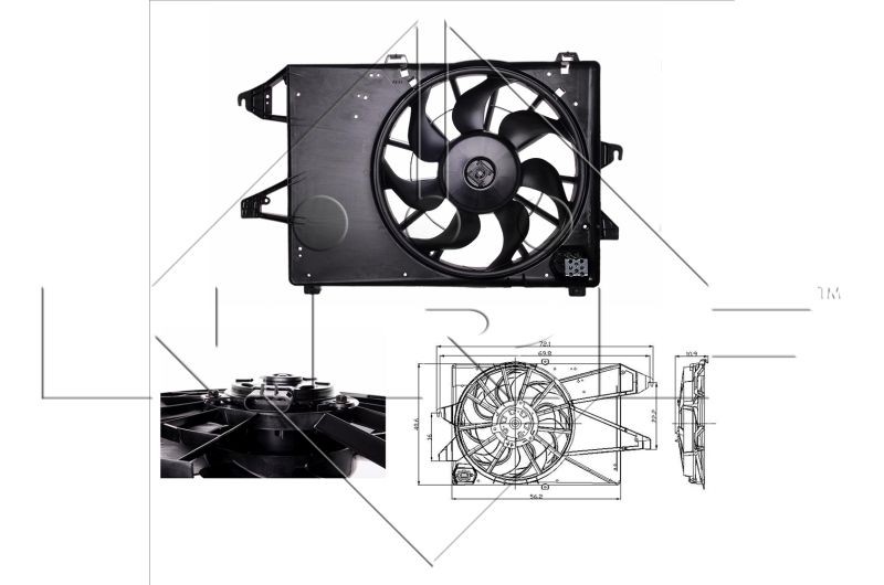 NRF D1: 390 mm, 12V, 240W, with radiator fan shroud, with load resistor Cooling Fan 47005 buy