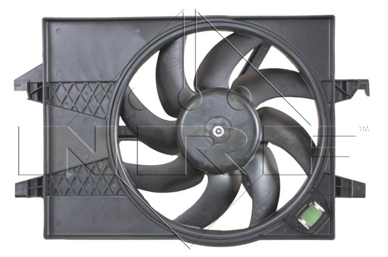 NRF 47006 Fan, radiator D1: 360 mm, 12V, 190W, with radiator fan shroud, with load resistor