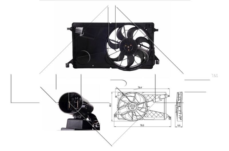 Mazda 3 Fan, radiator NRF 47291 cheap