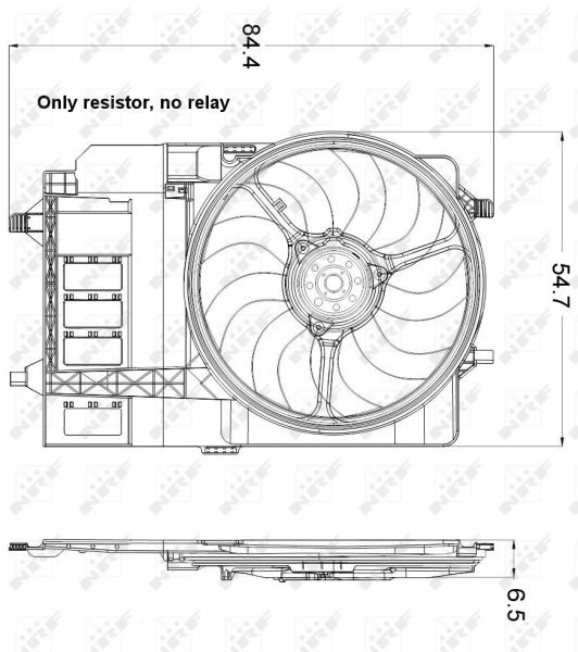 47301 NRF Motoventilateur D1: 370 mm, 12V, 210W, avec cadre du ventilateur  de radiateur (encadrement) ▷ AUTODOC prix et avis