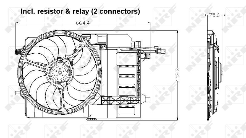 NRF Engine cooling fan 47302 for Mini R53