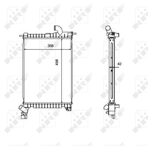 507527 Radiator 507527 NRF Aluminium, 496 x 366 x 42 mm, with mounting parts, Brazed cooling fins