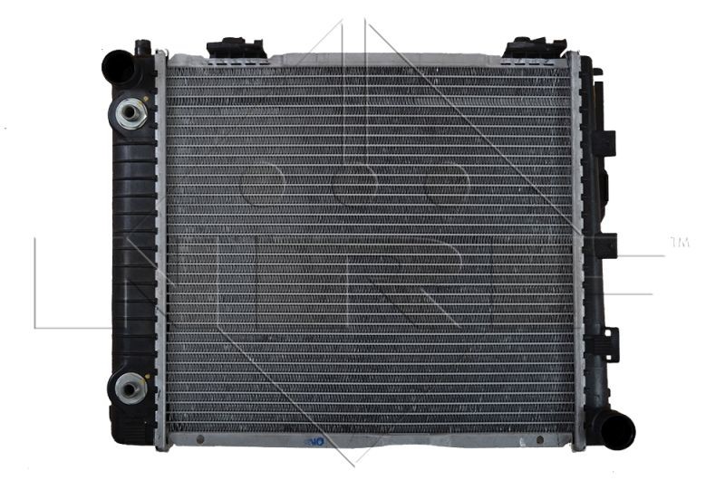 NRF 507676 Engine radiator Aluminium, 410 x 366 x 42 mm, with mounting parts, Brazed cooling fins