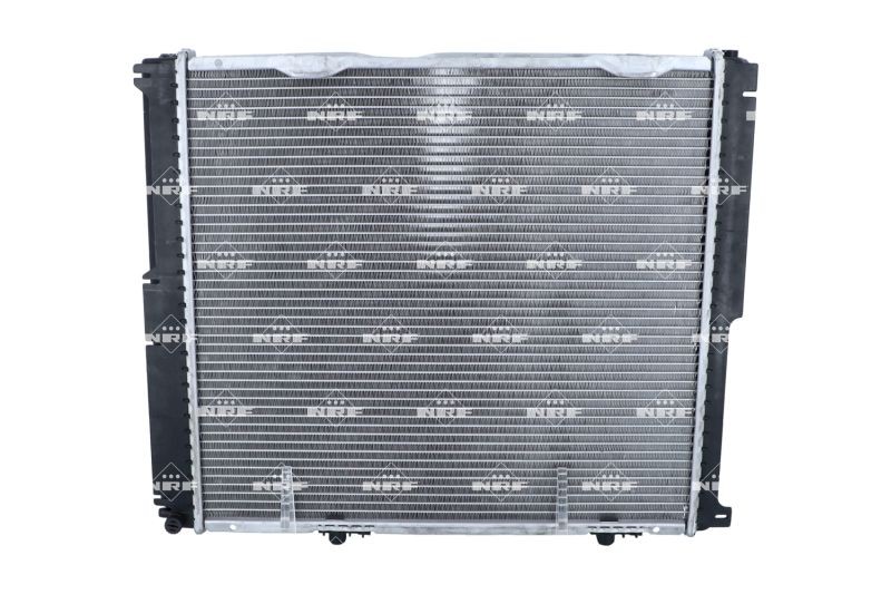 NRF 516572 Engine radiator Aluminium, 533 x 485 x 42 mm, with mounting parts, Brazed cooling fins