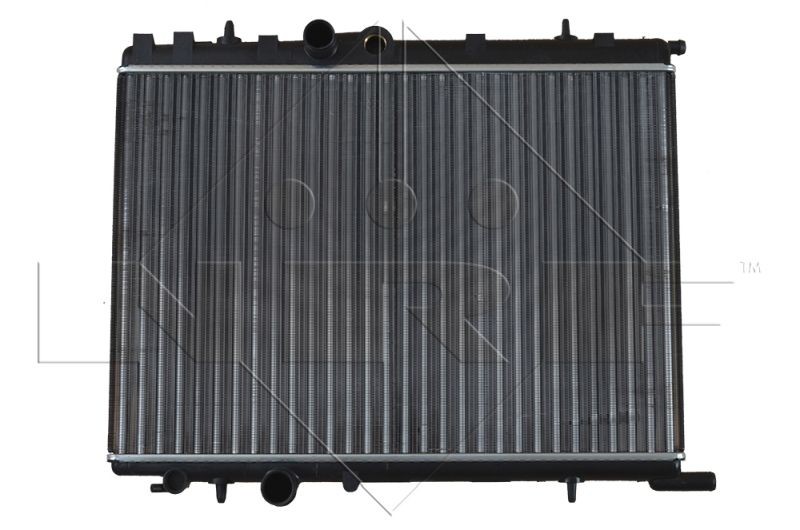 NRF 519525 Engine radiator Aluminium, 535 x 380 x 24 mm, with mounting parts, Brazed cooling fins