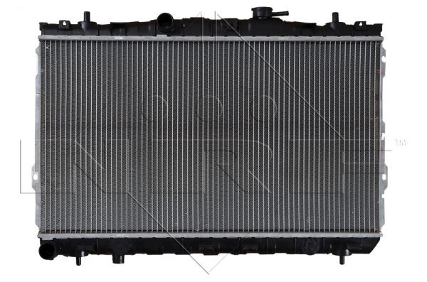 NRF 53471 Engine radiator Aluminium, 668 x 375 x 16 mm, with mounting parts, Brazed cooling fins