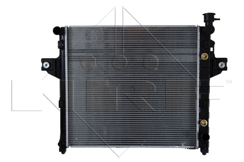 NRF EASY FIT 58113 Engine radiator Aluminium, 598 x 554 x 27 mm, with rubber grommet, Brazed cooling fins