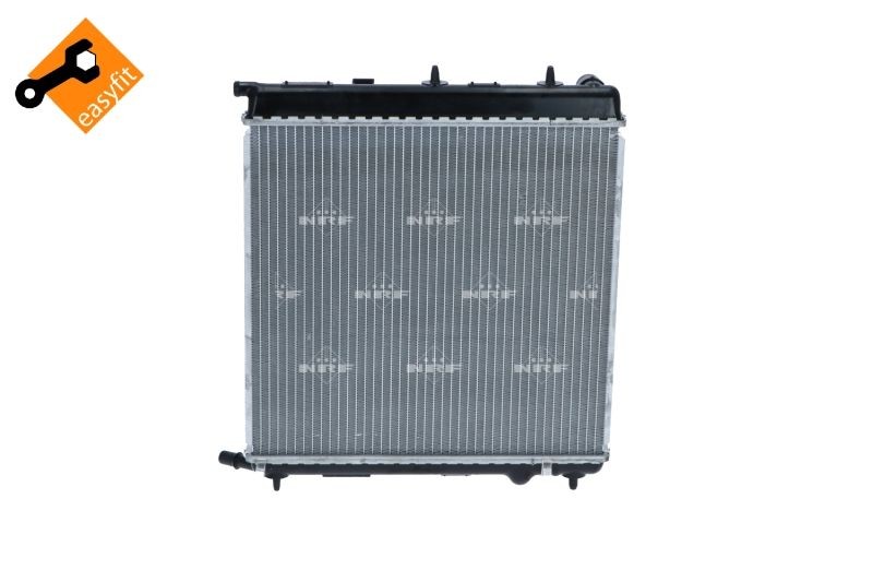 NRF 58342 Engine radiator Aluminium, 590 x 386 x 34 mm, with mounting parts, Brazed cooling fins