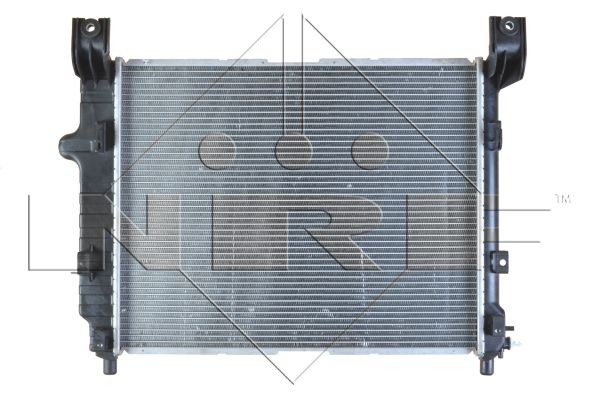 NRF 58367 Engine radiator Aluminium, 597 x 475 x 27 mm, with mounting parts, Brazed cooling fins