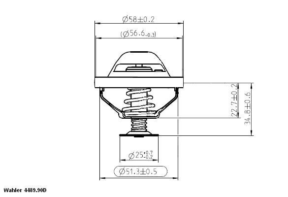 WAHLER 4489.90D Engine thermostat Opening Temperature: 90°C, with seal