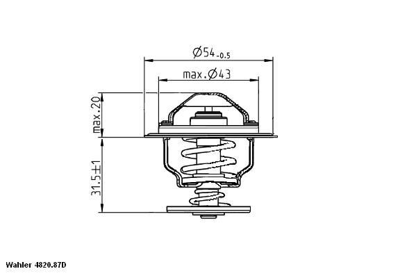 WAHLER 4820.87D Engine thermostat Opening Temperature: 87°C, with seal