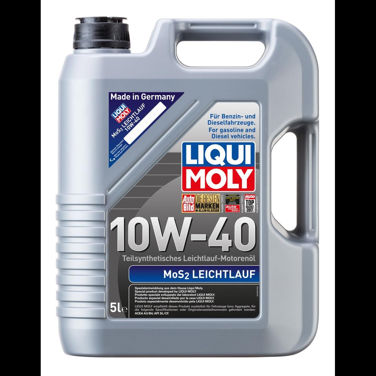 MoS2Leichtlauf10W40 LIQUI MOLY МoS2, Leichtlauf 10W-40, 5l, Teilsynthetiköl Motoröl 1092 günstig
