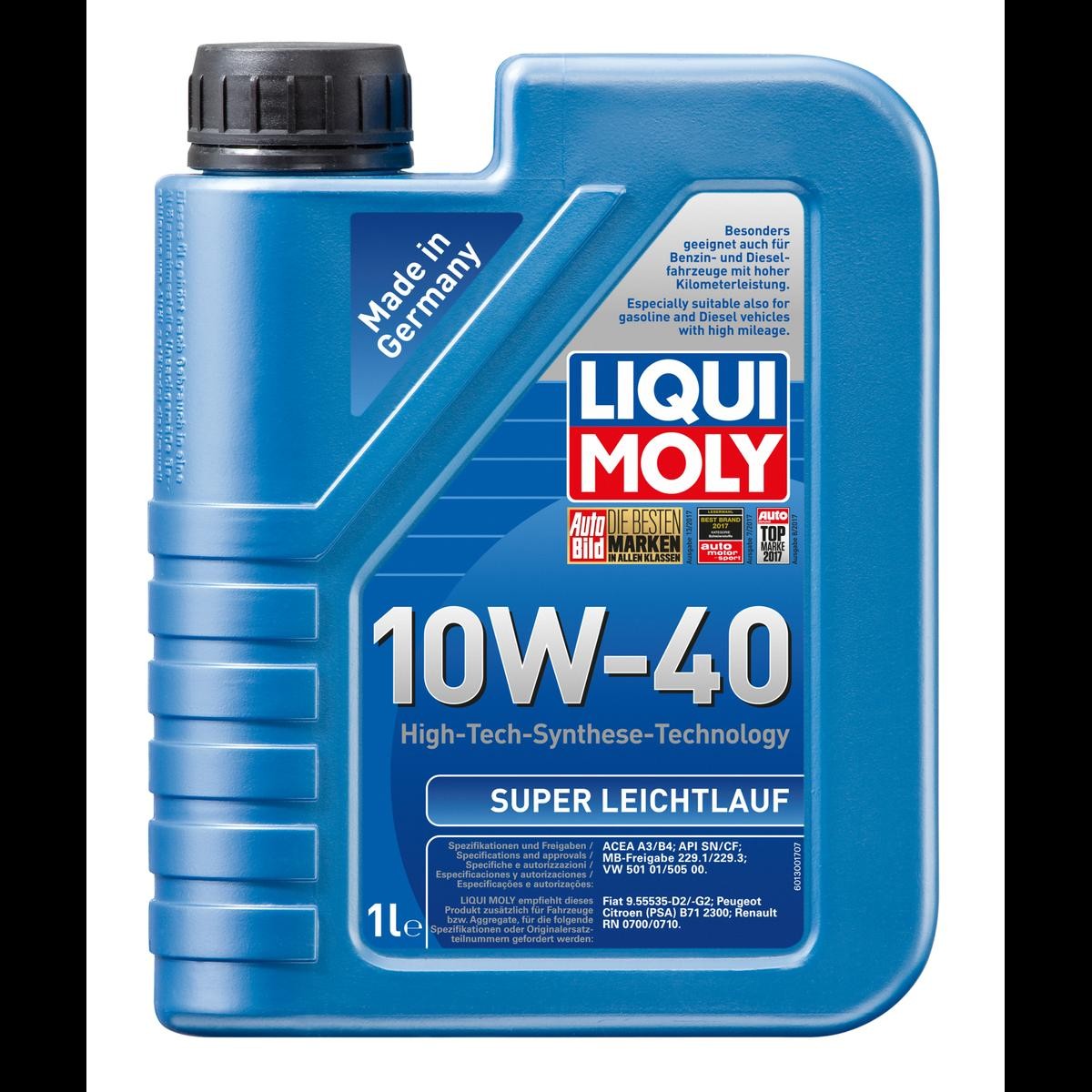 LIQUI MOLY Leichtlauf, Super 1300 Engine oil 10W-40, 1l, Part Synthetic Oil