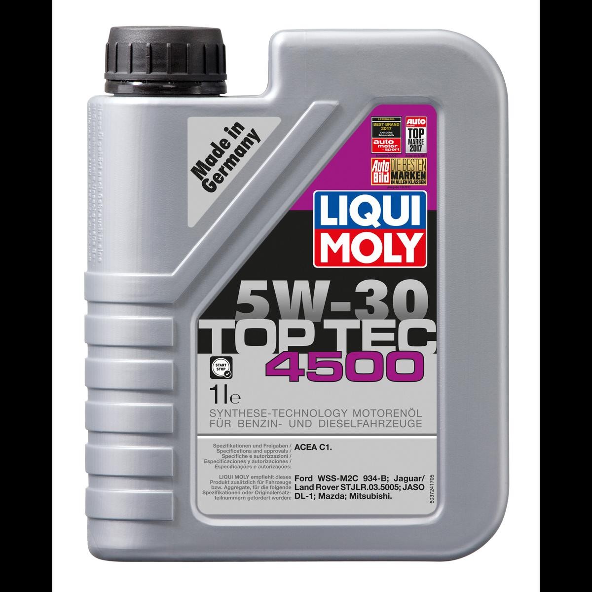 LIQUI MOLY Top Tec, 4500 3724 Engine oil 5W-30, 1l