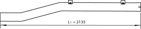 DINEX 21780 Exhaust Pipe Length: 2150mm, 150mm, 350mm