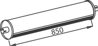 50302 DINEX Centre silencer MERCEDES-BENZ Length: 990mm