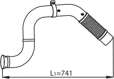 DINEX Length: 741mm, Front, 89,5mm, Euro 5, 89,5mm Exhaust Pipe 53138 buy