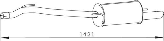 DINEX 74373 Rear silencer Length: 1560mm