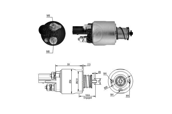 Volkswagen PASSAT Starter motor solenoid 2475769 ERA ZM1498 online buy
