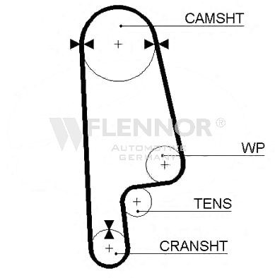 Camshaft belt FLENNOR Number of Teeth: 101 24mm - 4973V
