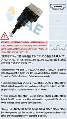 Audi A2 Brake light pedal switch 2495093 FAE 24761 online buy