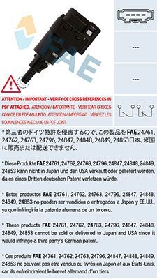 Volkswagen PASSAT Brake pedal stop light switch 2495095 FAE 24763 online buy