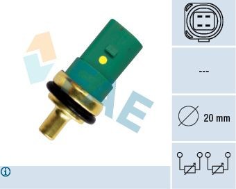 Original FAE Coolant temperature sensor 33783 for AUDI A4