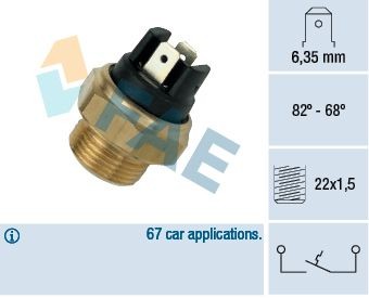 Temperature Switch, radiator fan FAE 37350 - Peugeot 404 Air conditioner spare parts order