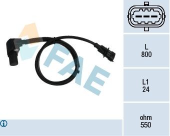 FAE 79239 Crankshaft sensor 3-pin connector, Inductive Sensor