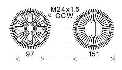AVA COOLING SYSTEMS BWC392 Fan clutch 17417505109