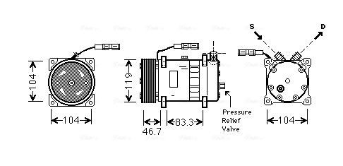 AVA COOLING SYSTEMS MNAK048 Klimakompressor für SCANIA L,P,G,R,S - series LKW in Original Qualität