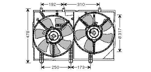 AVA COOLING SYSTEMS MT7523 Fan, radiator MR464708